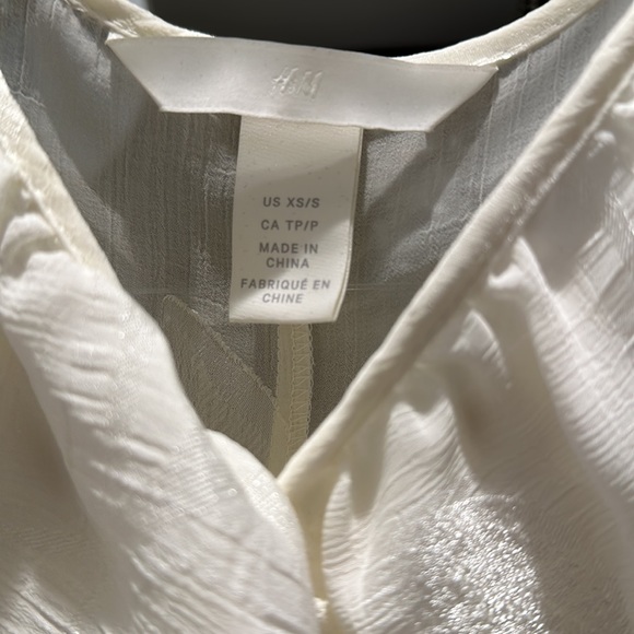 H&M Conscious Kaftan Dress Floral Ruffle Midi Flounce Cream Swim Coverup - Picture 3 of 8